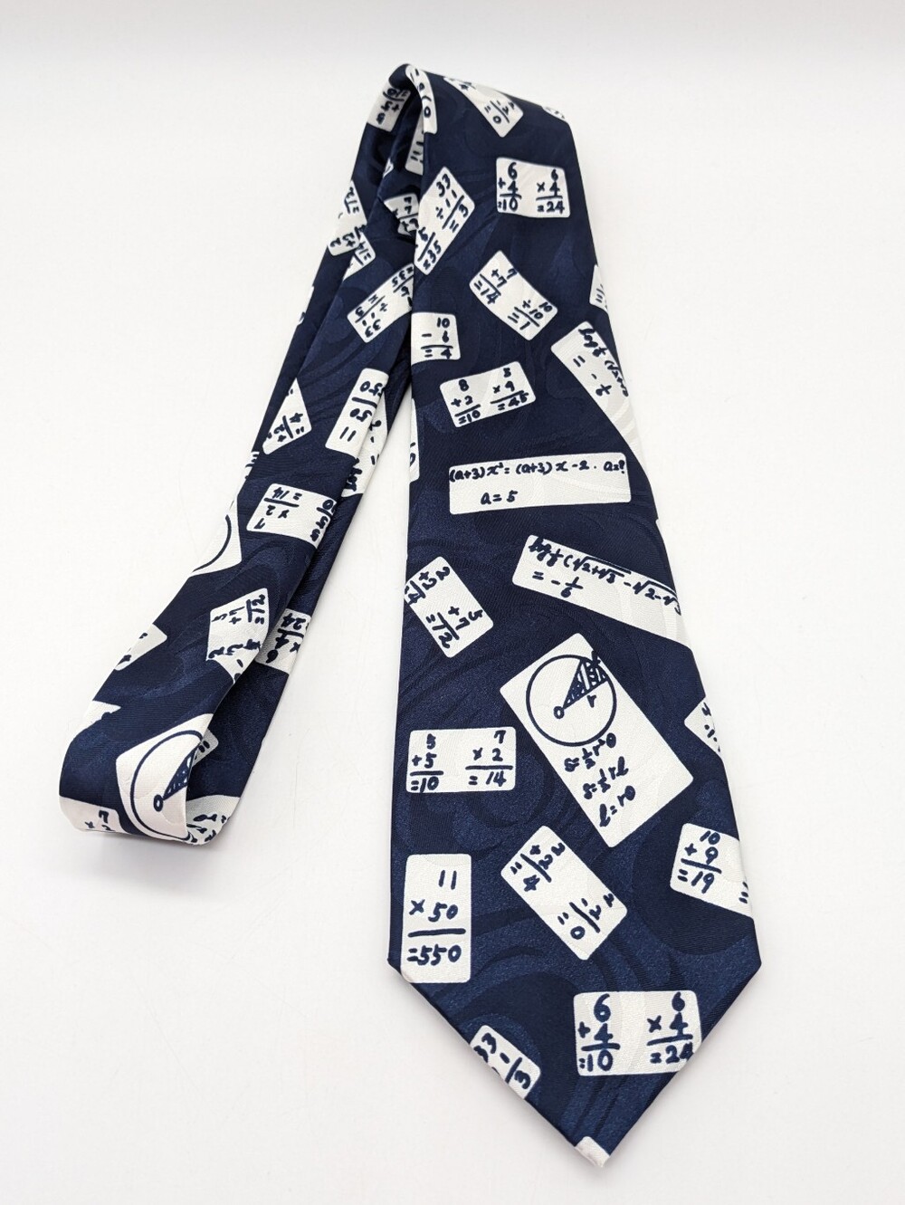 Steven Harris Blue White Math Mathematical Equation Men's Novelty Neck Tie